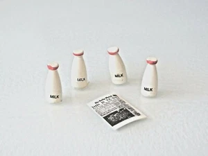 FAIRY / HOBBIT MILK BOTTLE SET & NEWSPAPER  USE BY ANY OF OUR FAIRY DOORS 1/12 - Picture 1 of 1