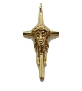 14 KT GOLD RELIGOUS CHARM CROSS JESUS 3.4 GRAMS - Picture 1 of 6