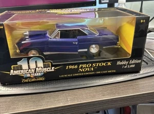 1966 Pro Stock Nova Dark Blue 1:18 Ertl American Muscle Limited Edition - Picture 1 of 9