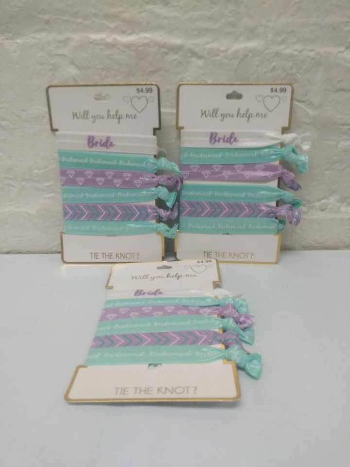 3 'Will You Help Me Tie The Knot?' Bride/Bridesmaid Hair Ties (5 Count) - Image 1 of 1