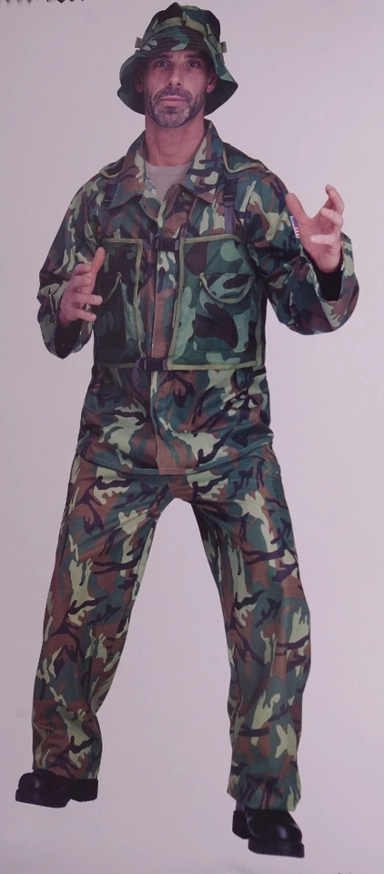 Mens Army Soldier Camo Fighter FATIGUES Military Halloween Purim Costume Hat NEW - Image 1 of 1