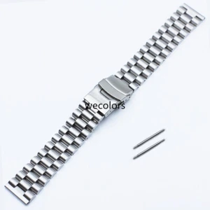 Edelstahl Gebürstet Armband Doppel Flip Lock Schnalle Verschluss Uhrenarmband Strap - Bild 1 von 4