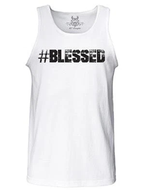 NUEVO CON ETIQUETAS CAMISETA SIN MANGAS PARA HOMBRE IMPRESA #BENDITO DIOS CRISTIANO AMOR JESÚS DIVERTIDA HIPSTER GIMNASIO Foto 1 de 4