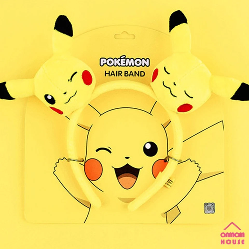 Pokemon Pikachu Head Hair Band Accessories Party Kids Cosplay Anime Costume - Image 1 of 2