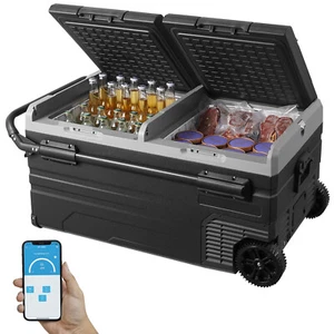 VEVOR Frigorífico Portátil para Coche Mini Nevera con Ruedas 95 L Doble Zona - Imagen 1 de 12