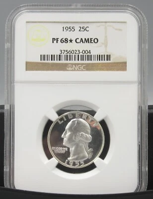 1955 Washington Quarter NGC PF68 * Star CAMEO - Image 1 of 2