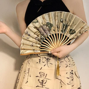 Chinese Flower Birds Hand Held Folding Bamboo Fan Wedding Party Dancing Fan Gift - Picture 1 of 19