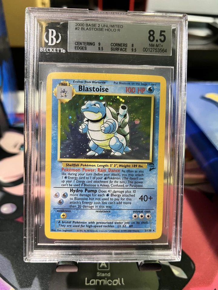 BLASTOISE #2 POKEMON BASE SET 2 BGS GRADED NM-MINT+ 8.5  2000 - Image 1 of 2