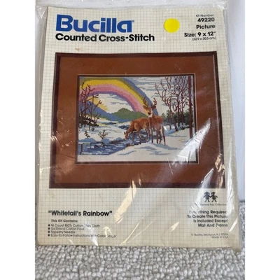 Bucilla Counted Cross Stitch Kit Whitetail Rainbow Deer Winter Vanessa Ann 49220 - Image 1 of 4