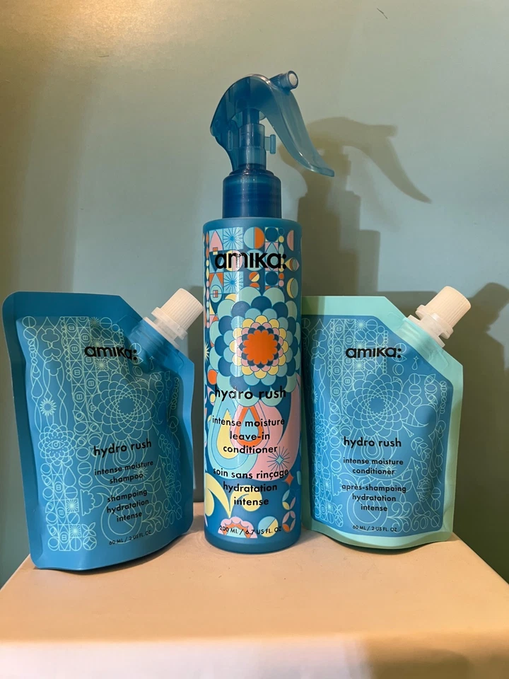 Amika Hydro Rush Intense Moisture Shampoo, Conditioner & Leave in Conditioner - Image 1 of 1