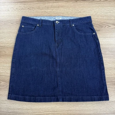 Saia Izod Feminina 14 Azul Denim Lavagem Escura Linha A Jeans Elástico Casual Feminina - Imagem 1 de 4