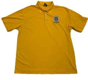Nike Golf Dri-Fit Polo Shirt XL Yellow FEMA Security Embroidered Logo - REAL! - Picture 1 of 7