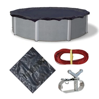 8-Year 24-ft Round Above Ground Pool Winter Cover - Image 1 of 4