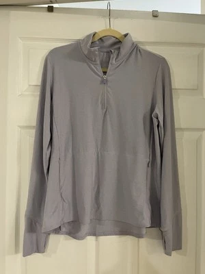 Market & Spruce Women's Quarter-Zip Thumbhole Active Pullover Lilac XL SPF 40 - Image 1 of 4