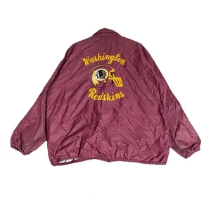 Vintage 70s Washington Redskins Jacket Men’s XL Maroon Windbreaker Coaches Coat - Bild 1 von 15