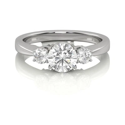 Diamond Wedding Ring IGI Certified Lab Grown 1.60 CT Round Cut 950 Platinum VS1 - Image 1 of 4