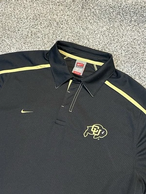 VTG 2000s Nike Team Fit Dry Colorado Buffaloes CU Buffs Polo Shirt Men's L Black - Image 1 of 4