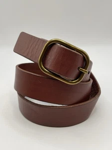 Cintura VNT GAP S 1” pelle marrone ottone rettangolare fibbia arrotondata classica - Foto 1 di 5