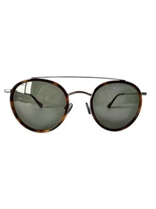 Gafas de sol ovaladas con montura metálica cerruti con adornos de plástico marrón tortuga plata para hombre - Imagen 1 de 15