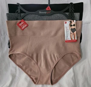 Skinny Girl XL Double Layer Shaping 3 Pk Seamless Shaping Briefs Pink Gray Black - Picture 1 of 14