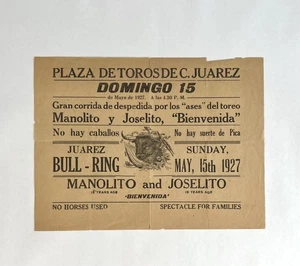 Ciudad Juarez Mexico / Broadside Plaza de Toros de C Juarez Domingo 15 de Mayo - Picture 1 of 3