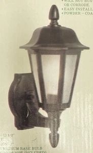 TRANS GLOBE 50448BK EXTERIOR LIGHT FIXTURE OUTDOOR BLACK FINISH 13-1/2" HIGH - Picture 1 of 4