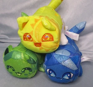 CatFace Aphmau MeeMeows lettiera lotto 3 peluche celeste sole smeraldo zaffiro gatto - Foto 1 di 16
