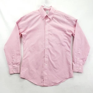 Brooks Brothers Regent Shirt Mens 15 Pink Check Non-Iron Button Down Oxford 1818 - Picture 1 of 12