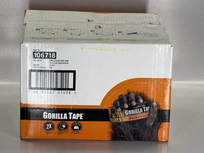 Box of 16 - Gorilla Tape 106718 Black 1.88 in x 30 yd - NEW - Image 1 of 3