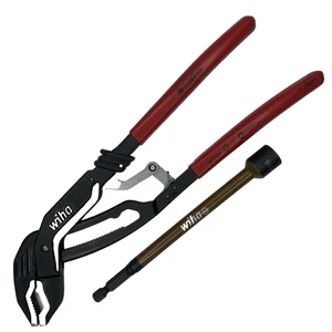 Wiha 10" Auto Grip V-Backen Nut & Feder Zange + 7/16" Mutternsetzer - Bild 1 von 8