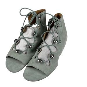 Sandali stringati Rebecca Minkoff blu chiaro scamosciati Kyla Ghillie taglia 8,5 - Foto 1 di 11