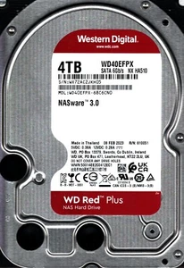 WD40EFPX-68C6CN0 S/N: WX72A WESTERN DIGITAL 4 TB TAILANDIA FEB 2023 - Imagen 1 de 2