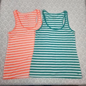 American Eagle Outfitters Striped Racer Back Tank Top Bundle of Two Size Med - Picture 1 of 10