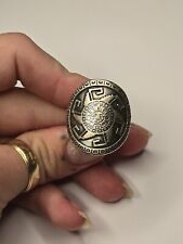 Vintage Taxco/ Mexico Sterling Silver Aztec Mayan Sun Calendar Ring