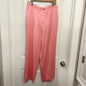 ESCADA Wool Blend Lined Womens Dress Pants Satin Pink SZ 46 - Picture 1 of 9