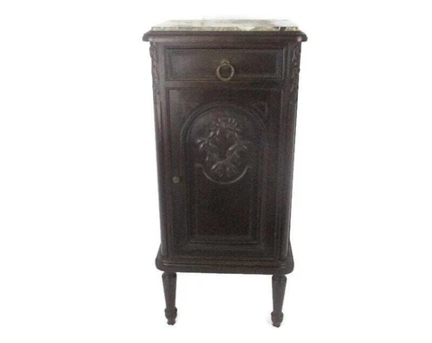 Antique Art Deco Art Nouveau Marble top  and Inside Side Cabinet Table Night sta Cover