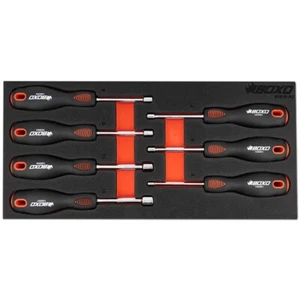 Boxo 7 Piece Hollow Shank Nut Driver Set Metric 5 - 11mm in EVA Foam BX518-R2 - Picture 1 of 5