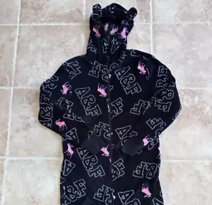 Abercrombie & Fitch Kids Moose A&F Hooded Fleece Sleeper with Ears Size 13/14 EC - Picture 1 of 9