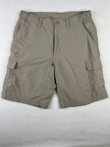 Eddie Bauer Travex Cargo Shorts Mens Medium Beige 11" Inseam Hiking Nylon - Picture 1 of 10