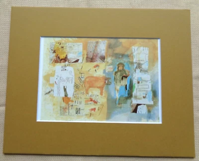 Impresión de arte pop Jean-Michel Basquiat titulada Cerdo y mono mono jirafa animales Foto 1 de 3