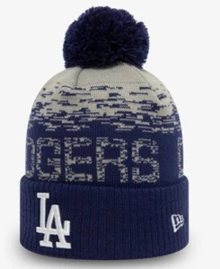New Era LA Dodgers MLB Baseball Winter Knit Warm Beanie Bobble Hat Adults Navy - Picture 1 of 4