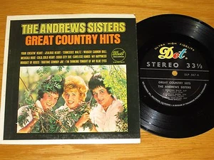STEREO POP / COUNTRY 7" 33 - ANDREW SISTERS - DOT 567 - "GREAT COUNTRY HITS" - Imagen 1 de 2