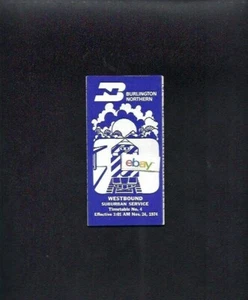 BURLINGTON NORTHERN RAILROAD PERSONENFAHRPLAN SUBURBAN SERVICE AURORA-ORD - Bild 1 von 2