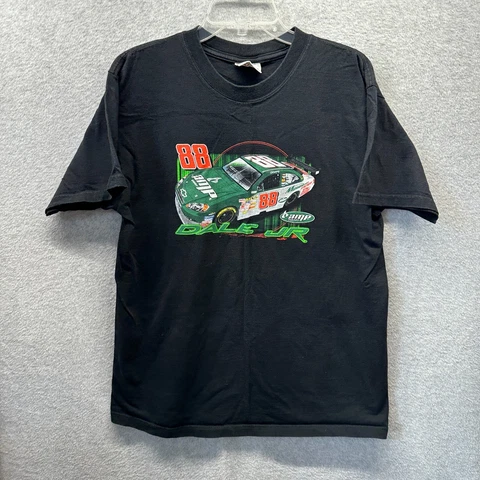 Dale Earnhardt Jr Shirt Adult Large Black Amp Energy Racing Cotton Nascar Y2K Cover