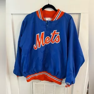 Authentic New York Mets VINTAGE 1980s/1990s BIKE Pullover Jacket L - Picture 1 of 6