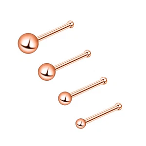 4PCS Pin Shaped Nose Stud 20G Tiny Ball Surgical Steel Nose Ring Bone Studs Set - Picture 1 of 9