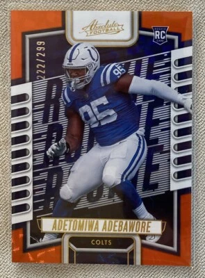 2023 Absolute Orange Mosaic ADETOMIWA ADEBAWORE Rookie RC #/299 - Colts - MINT - Image 1 of 2