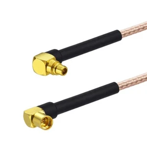 5-Pack MMCX Male Right Angle to MMCX Female RG178 Coaxial Pigtail Cable 8" 20cm - Bild 1 von 3