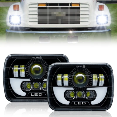 Farol de LED DOT 7x6" 5x6" feixe selado DRL sinal de seta para Ford F550 450 350 - Imagem 1 de 4