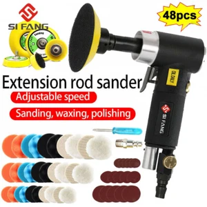 48Pcs Mini DA Air Sander Set 2" 3" Random Orbital Polisher Buffer Car Body Work - Picture 1 of 8